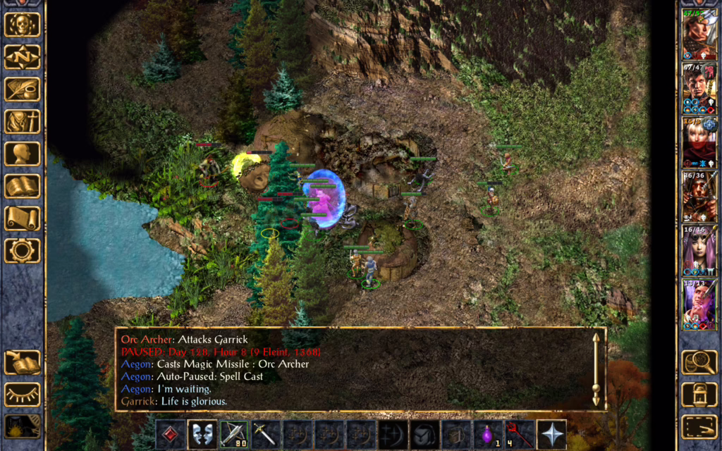 Aegon casts Magic Missiles.