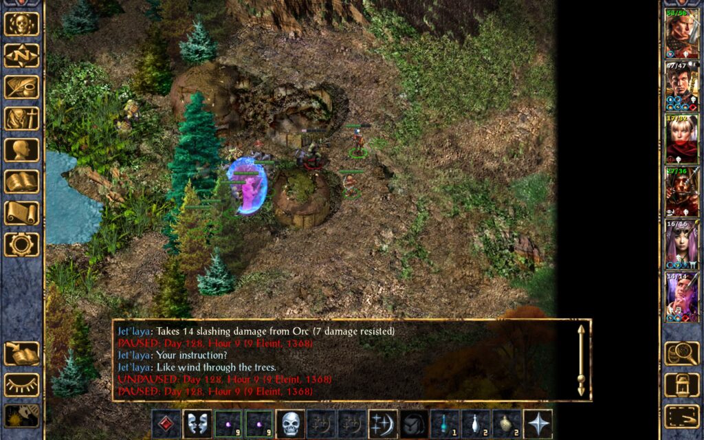 Jet'Laya is hurt by the orc.