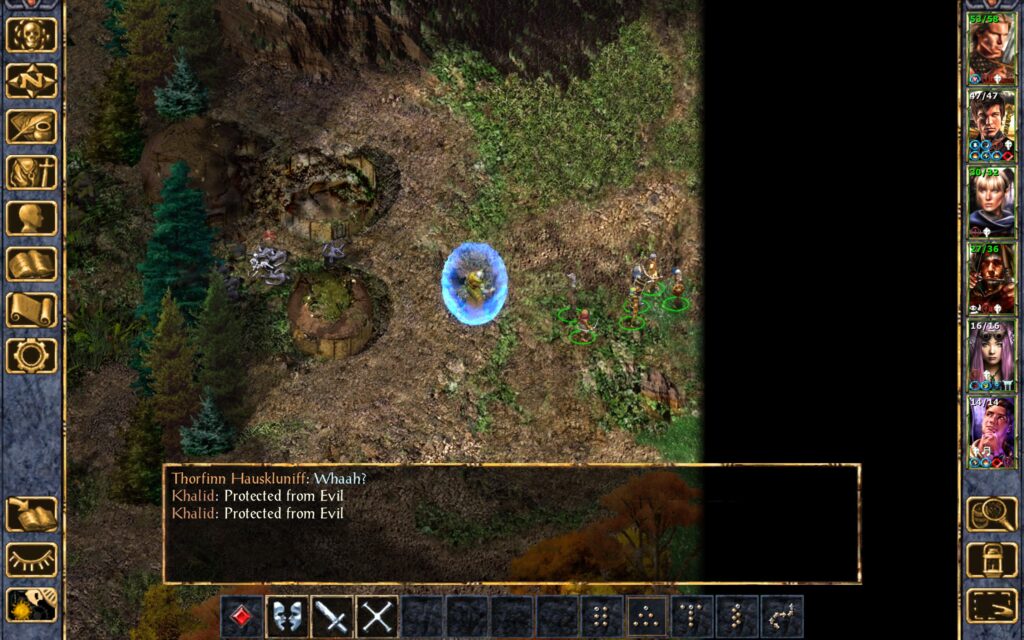The troupe leaves the charmed orc behind.
