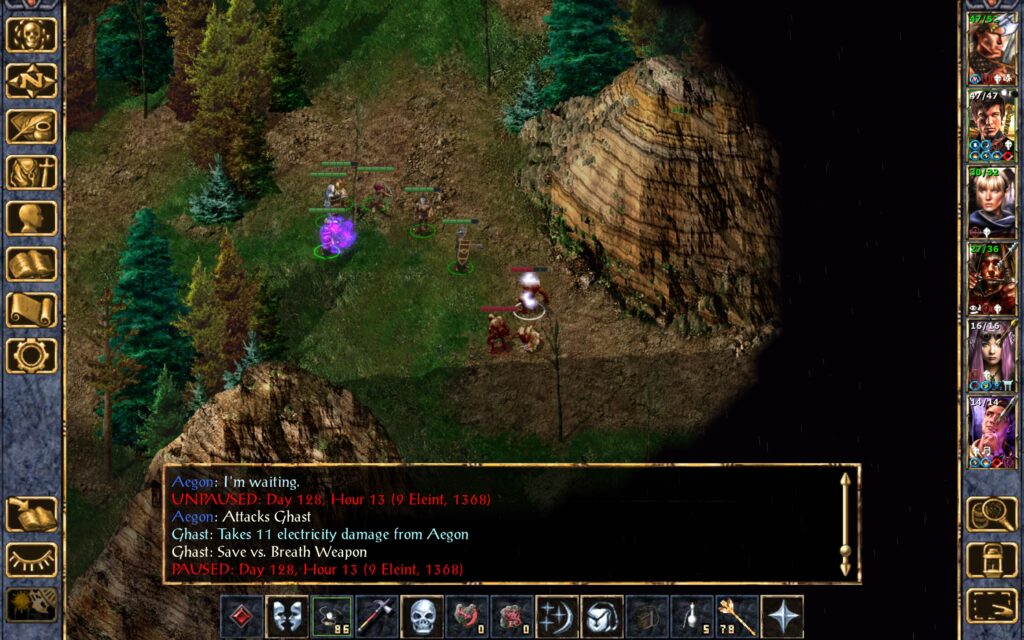 Aegon hits a ghast with a Lightning Bolt.
