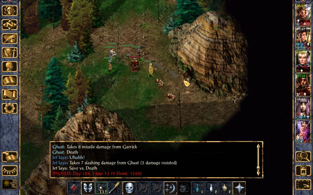 Garrick kills a ghast, and Aura misses with her Potion of Explosions. Jet'Laya is wounded.