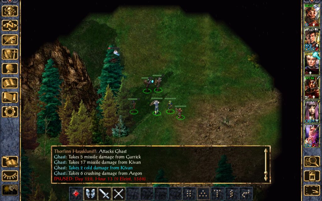 The Troupe fights a ghast.