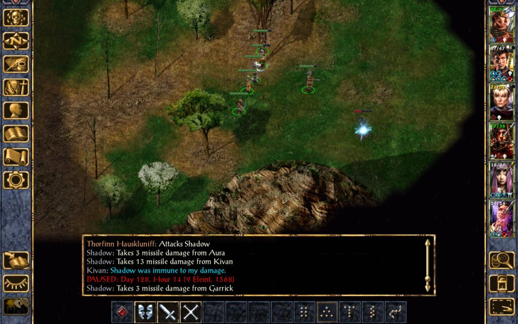 The Troupe fights a shadow.