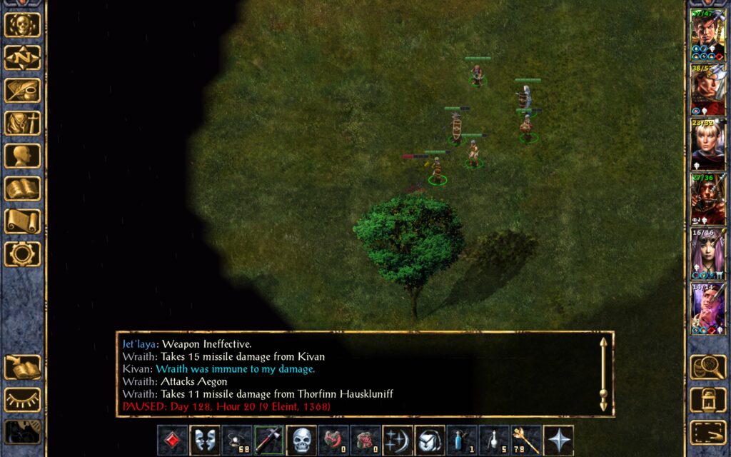 The Troupe fights a wraith.
