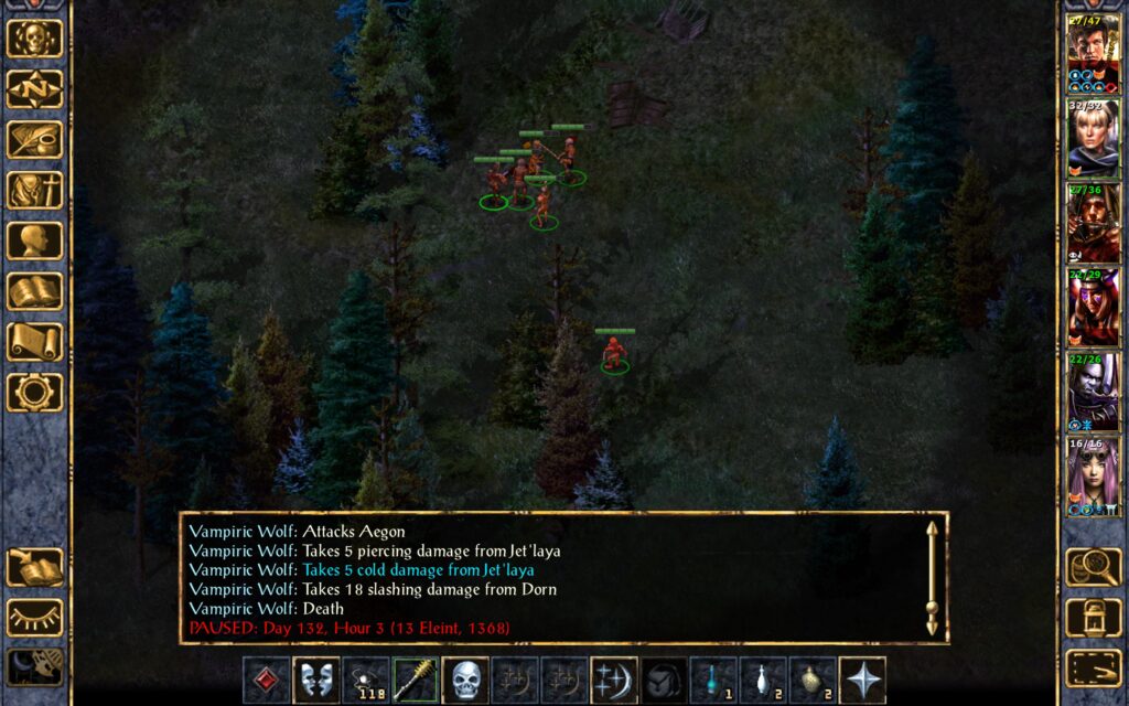 Dorn kills a vampiric wolf.