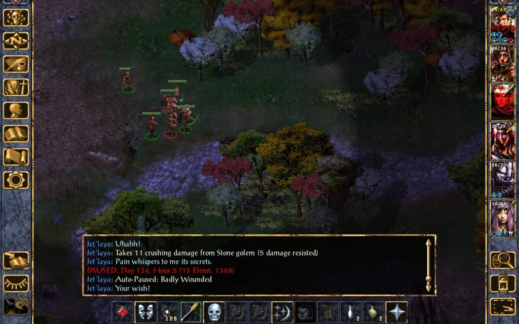 Jet'Laya is badly wounded by the golem.