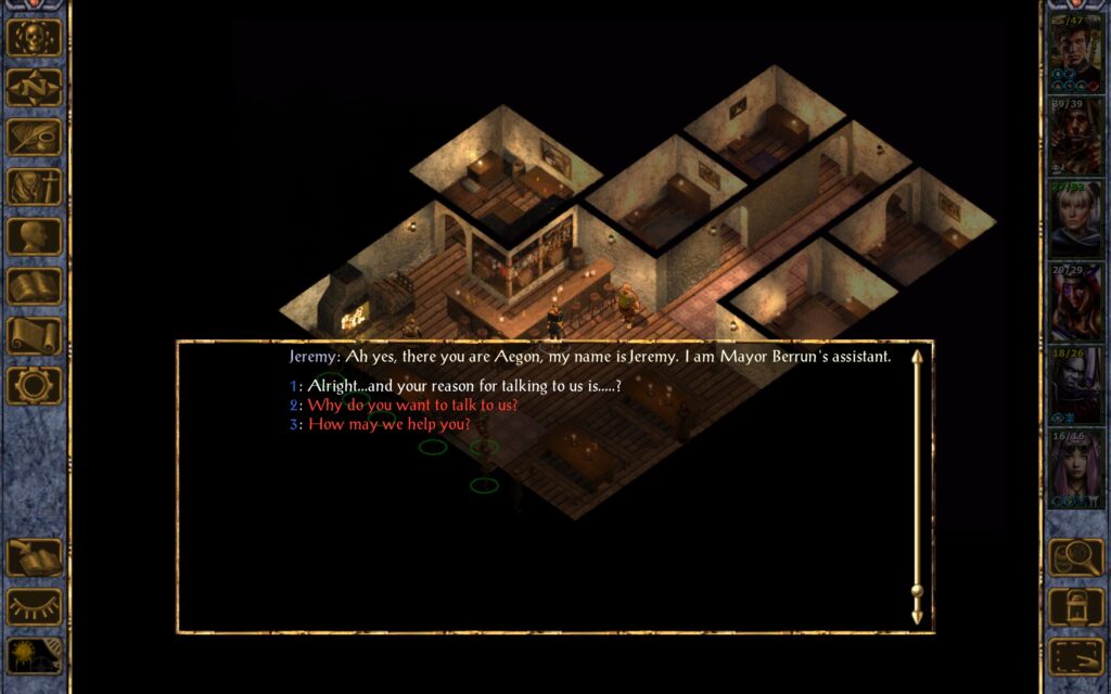 Jeremy: Ah yes, there you are Aegon, my name is Jeremy. I am Mayor Berrun's assistant.