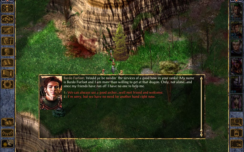 Bardo Furfoot: Would ye be needin’ the services of a good bow in your ranks? My name is Bardo Furfoot and I am more than willing to get at that dragon. Only, not alone...and since my friends have run off I have no one to help me.