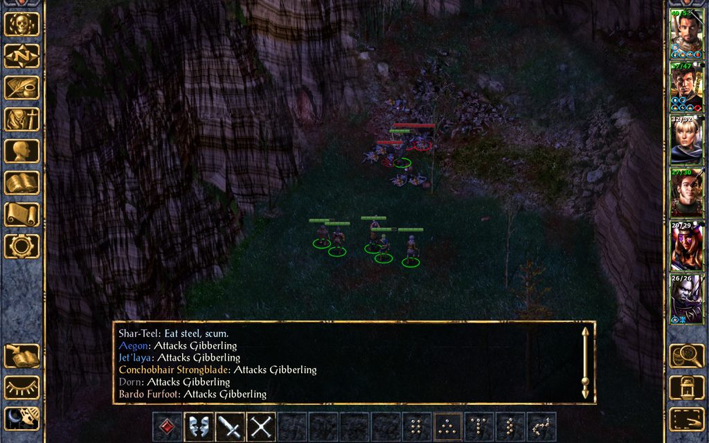 Conchobhair carves his way through gibberlings.