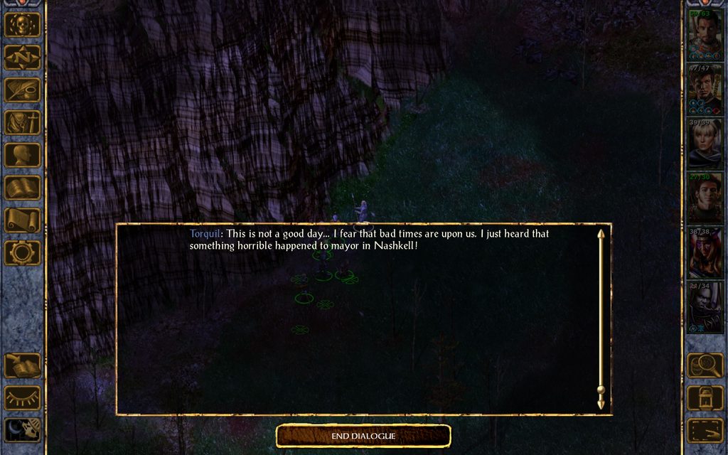 Torquil: This is not a good day... I fear that bad times are upon us. I just heard that something horrible happened to mayor in Nashkell!