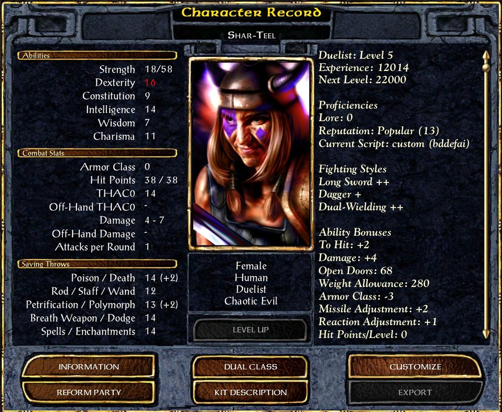 Shar-Teel, a Level 5 Duelist.